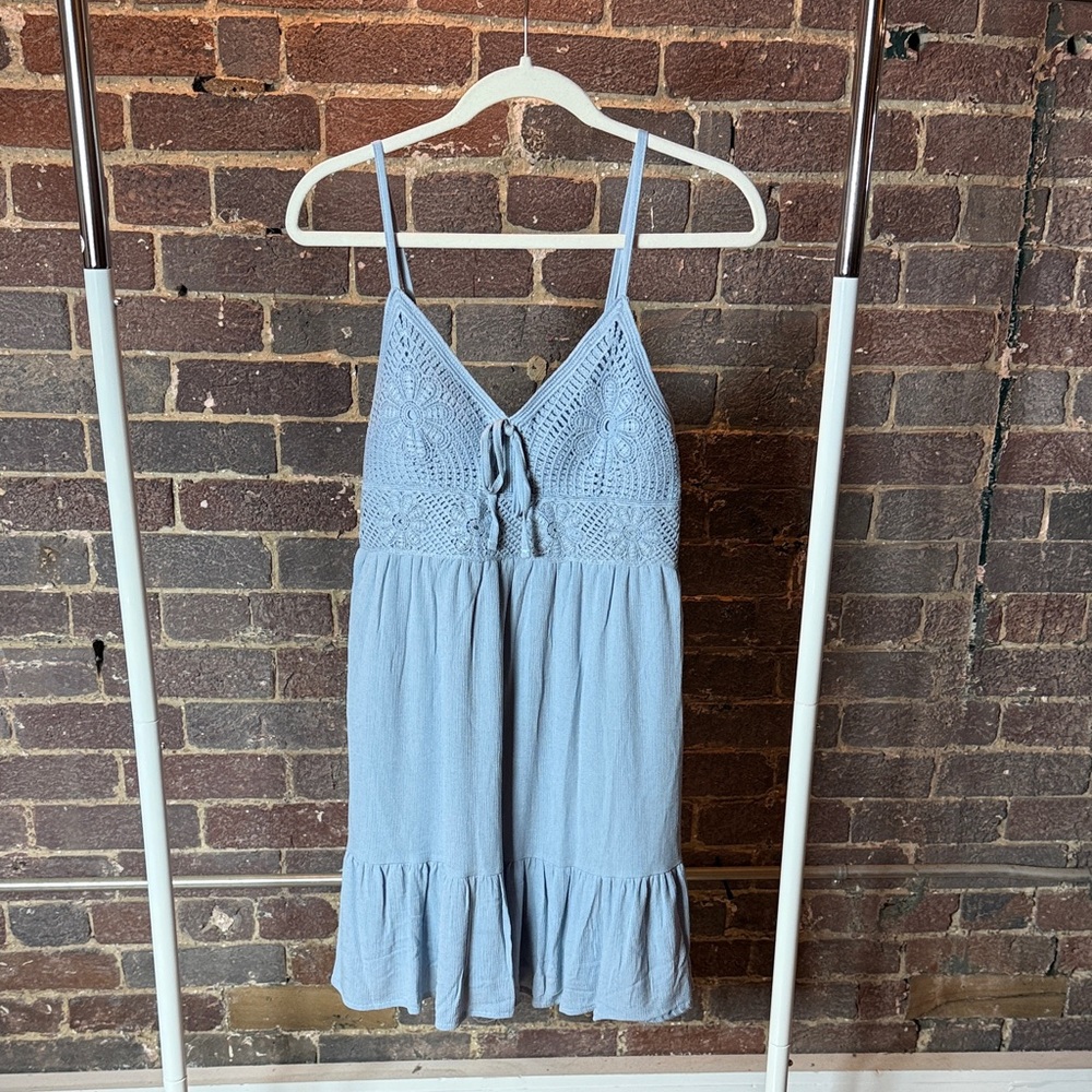 Madden Girl - Blue Crochet-Top Sundress
